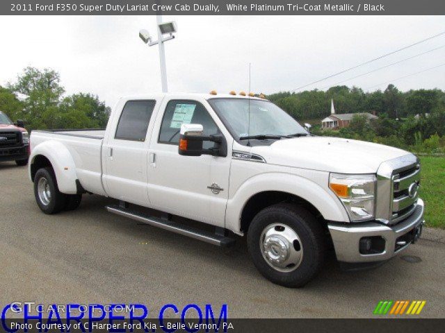 2011 Ford F350 Super Duty Lariat Crew Cab Dually in White Platinum Tri-Coat Metallic