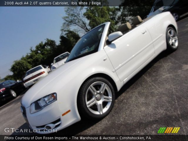 2008 Audi A4 2.0T quattro Cabriolet in Ibis White