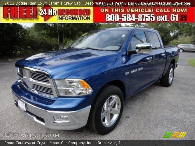 2011 Dodge Ram 1500 Laramie Crew Cab in Deep Water Blue Pearl