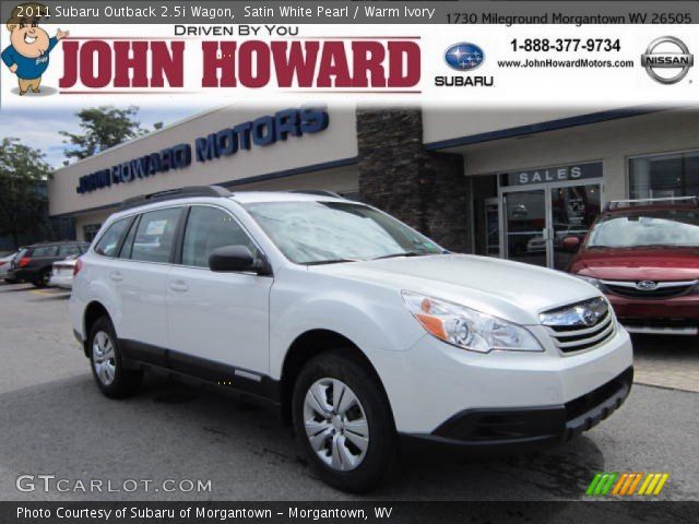 2011 Subaru Outback 2.5i Wagon in Satin White Pearl