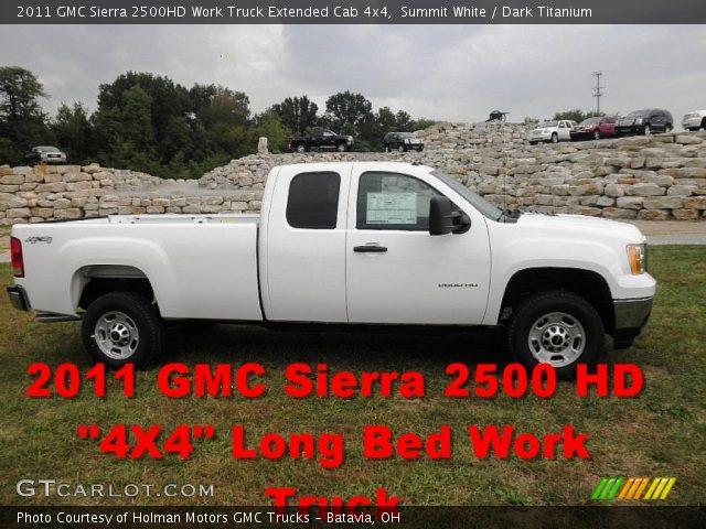 2011 GMC Sierra 2500HD Work Truck Extended Cab 4x4 in Summit White