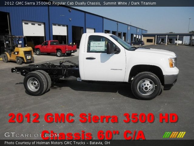 2012 GMC Sierra 3500HD Regular Cab Dually Chassis in Summit White