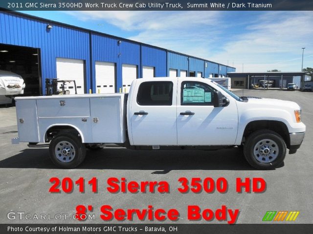2011 GMC Sierra 3500HD Work Truck Crew Cab Utility Truck in Summit White