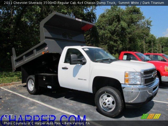 2011 Chevrolet Silverado 3500HD Regular Cab 4x4 Chassis Dump Truck in Summit White