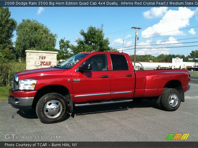 2008 Dodge Ram 3500 Big Horn Edition Quad Cab 4x4 Dually in Inferno Red Crystal Pearl