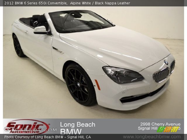 2012 BMW 6 Series 650i Convertible in Alpine White