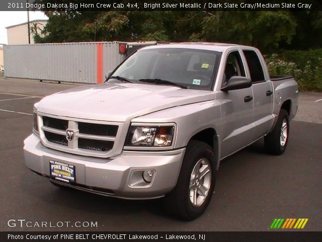 2011 Dodge Dakota Big Horn Crew Cab 4x4 in Bright Silver Metallic