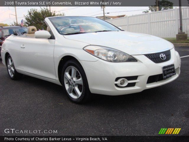 2008 Toyota Solara SLE V6 Convertible in Blizzard White Pearl