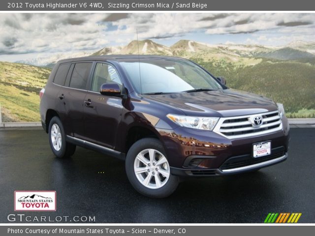 2012 Toyota Highlander V6 4WD in Sizzling Crimson Mica