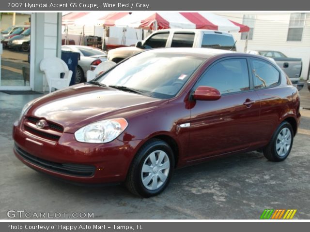2007 Hyundai Accent GS Coupe in Wine Red