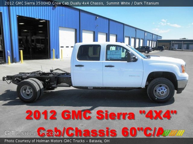 2012 GMC Sierra 3500HD Crew Cab Dually 4x4 Chassis in Summit White