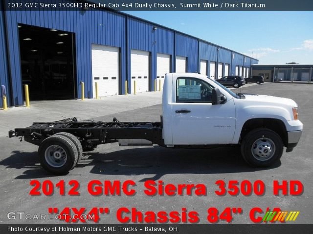 2012 GMC Sierra 3500HD Regular Cab 4x4 Dually Chassis in Summit White