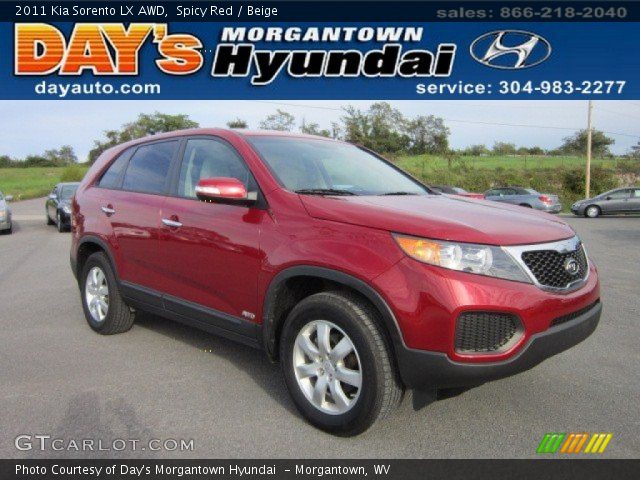 2011 Kia Sorento LX AWD in Spicy Red
