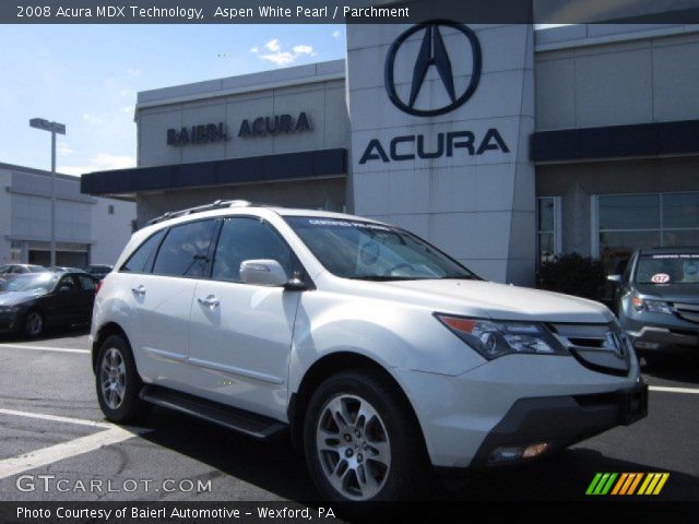 2008 Acura MDX Technology in Aspen White Pearl