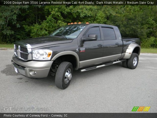 2008 Dodge Ram 3500 Laramie Resistol Mega Cab 4x4 Dually in Dark Khaki Metallic