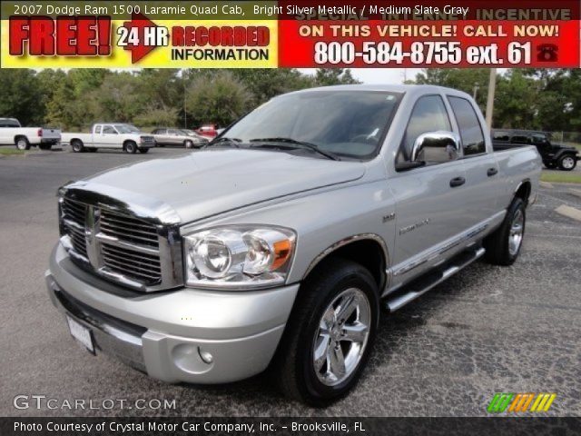 2007 Dodge Ram 1500 Laramie Quad Cab in Bright Silver Metallic