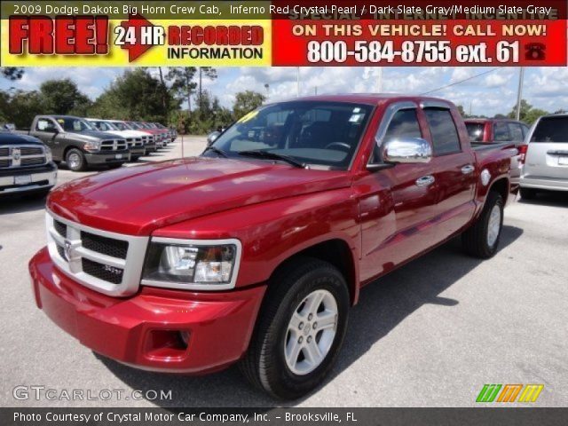 2009 Dodge Dakota Big Horn Crew Cab in Inferno Red Crystal Pearl