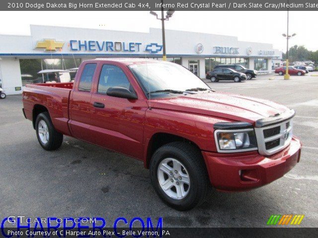 2010 Dodge Dakota Big Horn Extended Cab 4x4 in Inferno Red Crystal Pearl