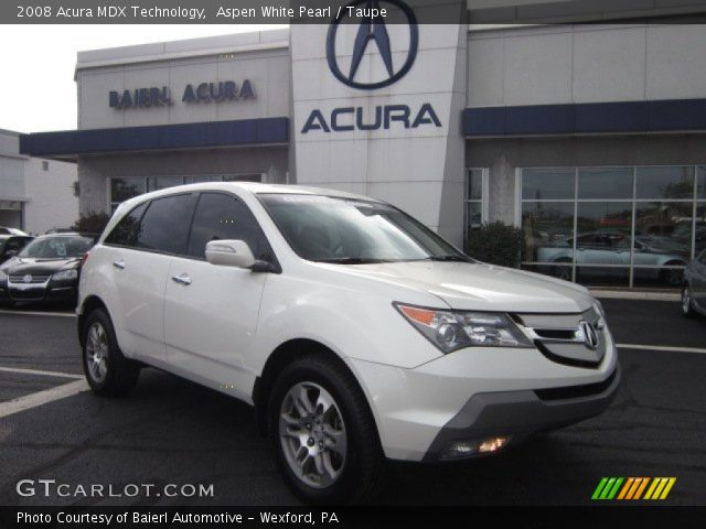 2008 Acura MDX Technology in Aspen White Pearl