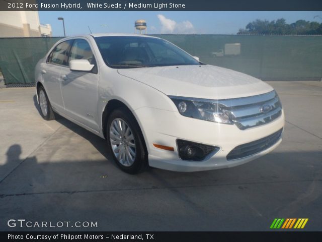 2012 Ford Fusion Hybrid in White Suede