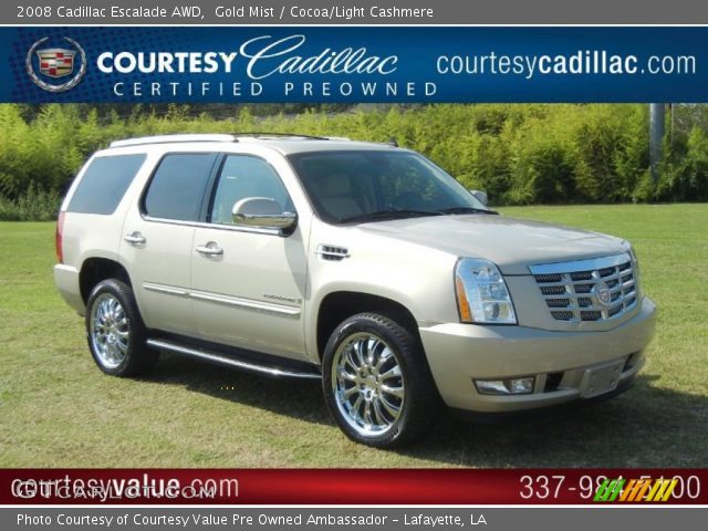 2008 Cadillac Escalade AWD in Gold Mist