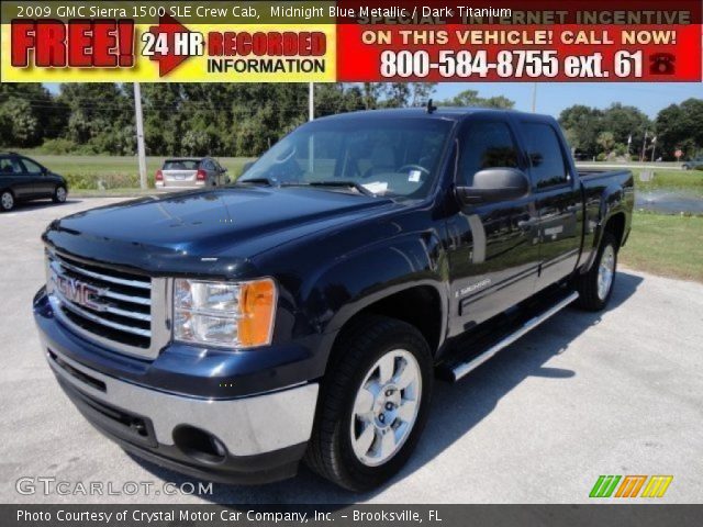 2009 GMC Sierra 1500 SLE Crew Cab in Midnight Blue Metallic