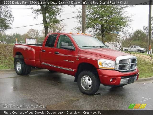2006 Dodge Ram 3500 Laramie Quad Cab 4x4 Dually in Inferno Red Crystal Pearl