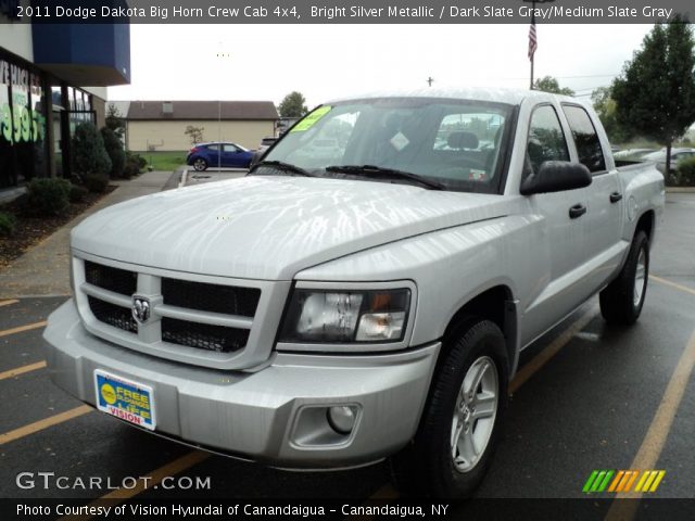 2011 Dodge Dakota Big Horn Crew Cab 4x4 in Bright Silver Metallic