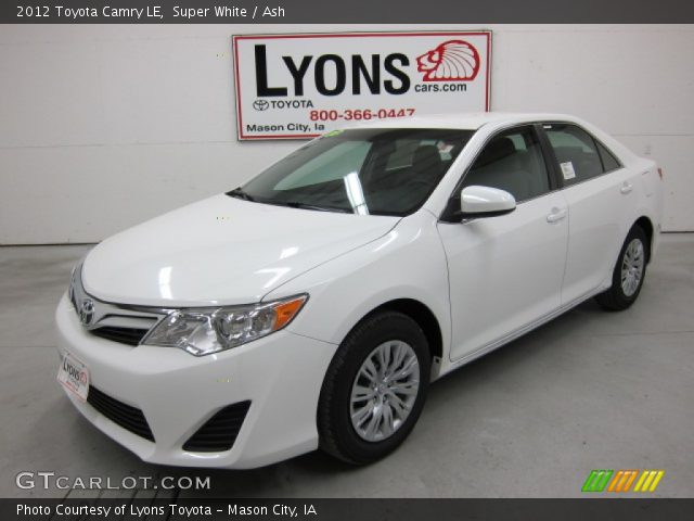 2012 Toyota Camry LE in Super White