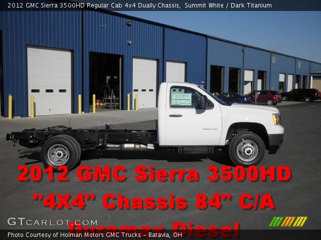 2012 GMC Sierra 3500HD Regular Cab 4x4 Dually Chassis in Summit White