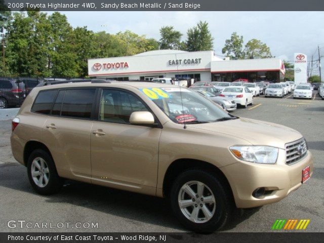 2008 Toyota Highlander 4WD in Sandy Beach Metallic