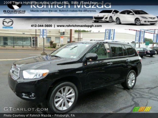 2008 Toyota Highlander Hybrid Limited 4WD in Black