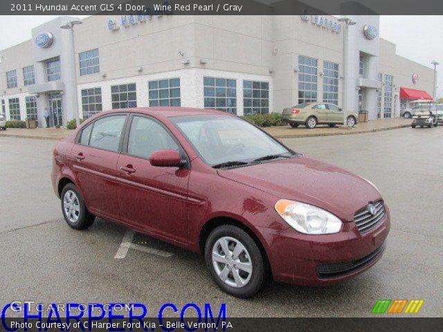 2011 Hyundai Accent GLS 4 Door in Wine Red Pearl