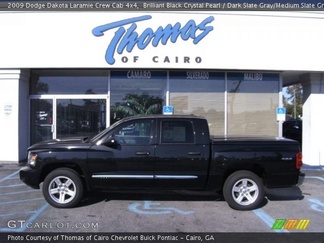 2009 Dodge Dakota Laramie Crew Cab 4x4 in Brilliant Black Crystal Pearl