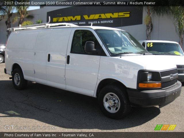2007 Chevrolet Express 3500 Extended Commercial Van in Summit White