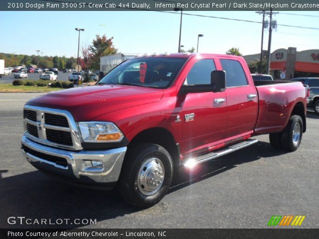 2010 Dodge Ram 3500 ST Crew Cab 4x4 Dually in Inferno Red Crystal Pearl