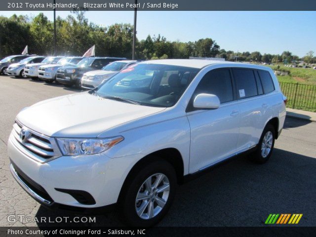 2012 Toyota Highlander  in Blizzard White Pearl