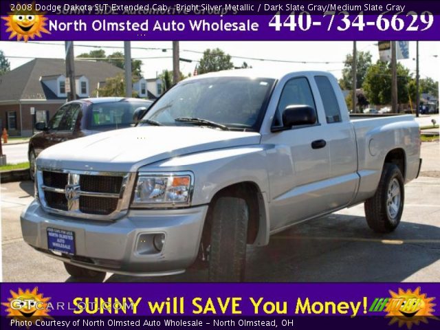 2008 Dodge Dakota SLT Extended Cab in Bright Silver Metallic