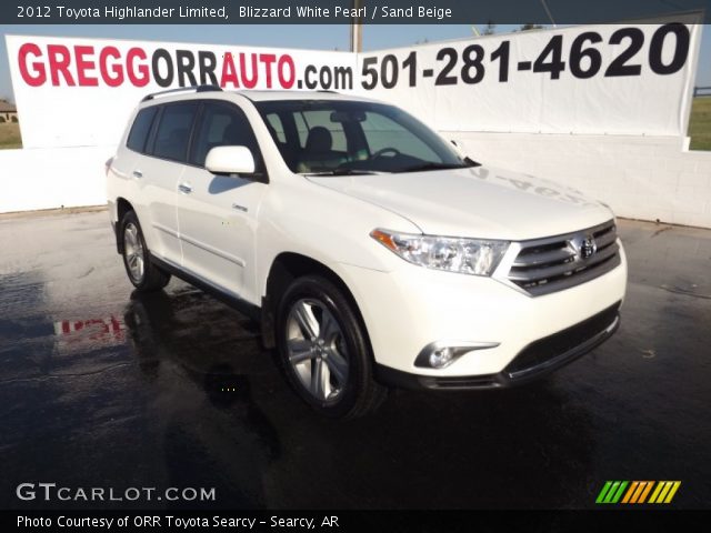 2012 Toyota Highlander Limited in Blizzard White Pearl