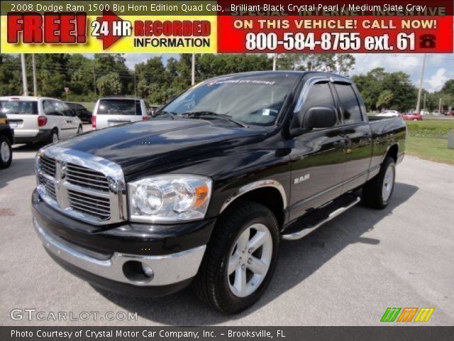 2008 Dodge Ram 1500 Big Horn Edition Quad Cab in Brilliant Black Crystal Pearl