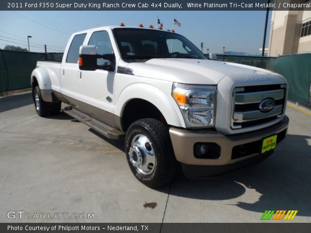 2011 Ford F350 Super Duty King Ranch Crew Cab 4x4 Dually in White Platinum Tri-Coat Metallic