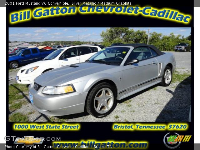 2001 Ford Mustang V6 Convertible in Silver Metallic
