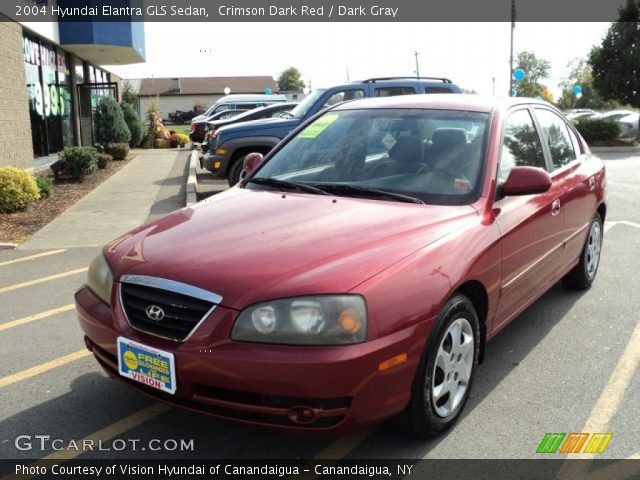 2004 Hyundai Elantra GLS Sedan in Crimson Dark Red