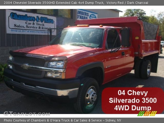 2004 Chevrolet Silverado 3500HD Extended Cab 4x4 Dump Truck in Victory Red