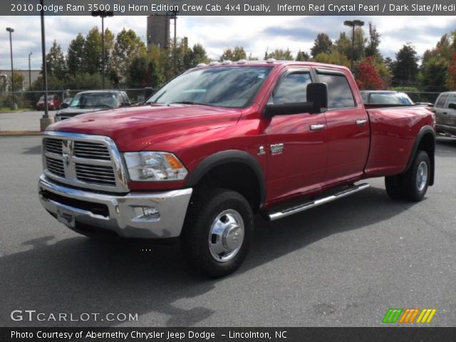 2010 Dodge Ram 3500 Big Horn Edition Crew Cab 4x4 Dually in Inferno Red Crystal Pearl