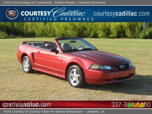2003 Ford Mustang V6 Convertible in Redfire Metallic