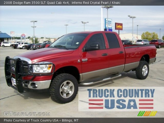 2008 Dodge Ram 3500 SLT Quad Cab 4x4 in Inferno Red Crystal Pearl