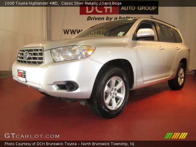 2008 Toyota Highlander 4WD in Classic Silver Metallic