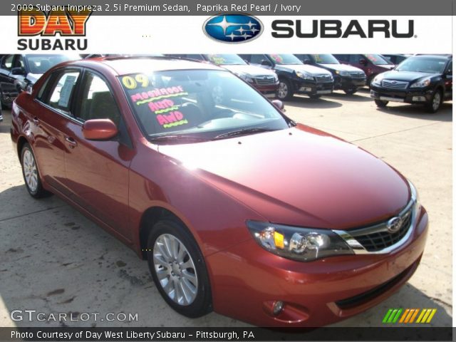 2009 Subaru Impreza 2.5i Premium Sedan in Paprika Red Pearl
