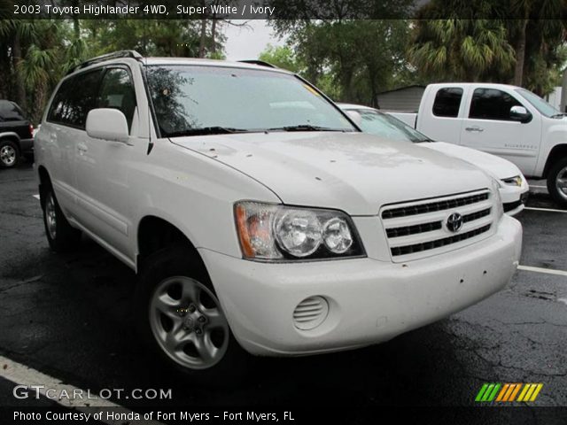 2003 Toyota Highlander 4WD in Super White